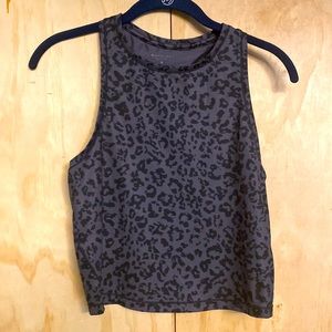 Athleta leopard print, crop tank top size S